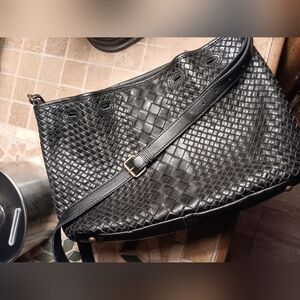 Genuine Black Leather Crossbody